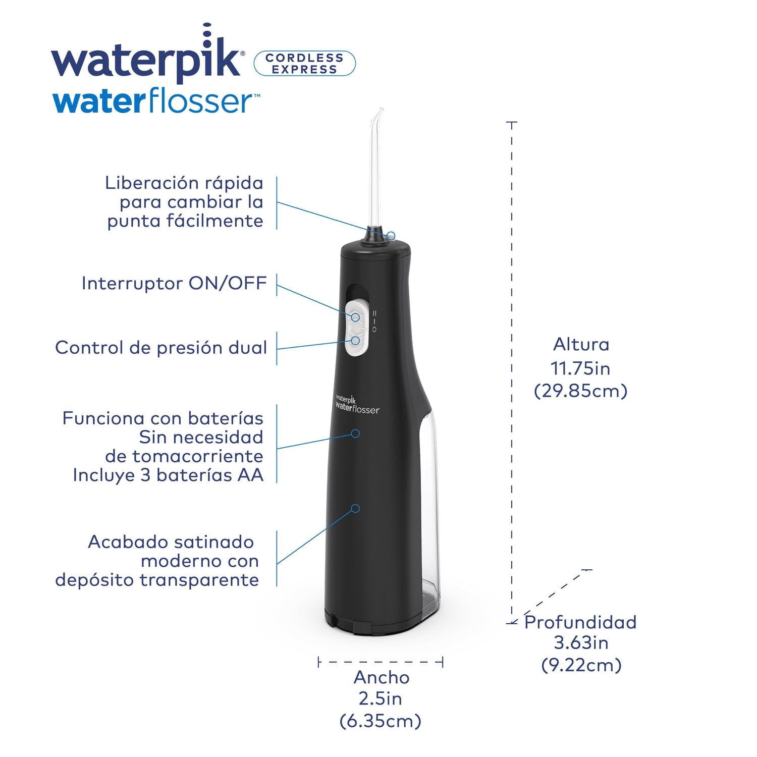 Hydropulseur noir sans fil Waterpik Express