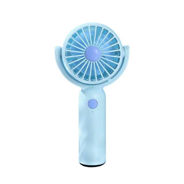 C Portable Handheld Mini Fan With 180 Degree Rotating Head 3 Speed Settings Removable Washable Mesh Cover Usb Rechargeable Lake Blue