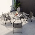 thumbnail image 4 of Costway Table à Manger d'Extérieur Carré de 34 Pouces en Verre Trempé avec Trou pour Parasol de 1,5 Pouces, 4 of 8