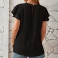 thumbnail image 5 of asjyhkr T-Shirts d'Été pour Femmes à Manches Courtes, Col Rond, Plissés, T-Shirts Unis, T-Shirts Mode, 5 of 5