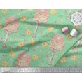 thumbnail image 2 of Soimoi Green Moss Georgette Fabric Treehouse & Freesia Floral Print Printed Fabric 1 Yard 44 Inch Wide, 2 of 5