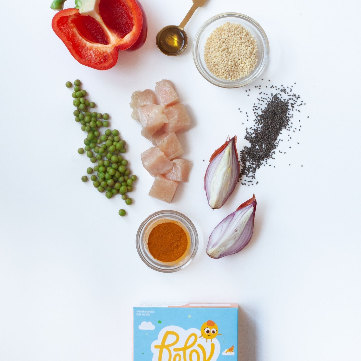 Belov Repas Texturé pour Bébé, Poulet, Aliment Surgelé pour Bébés dès 9 mois, 100 g