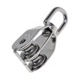 thumbnail image 1 of jinwen 20mm Dia. Stainless Steel Double Sheave Swivel Eye Rope Pulley Block Wheel M20, 1 of 6