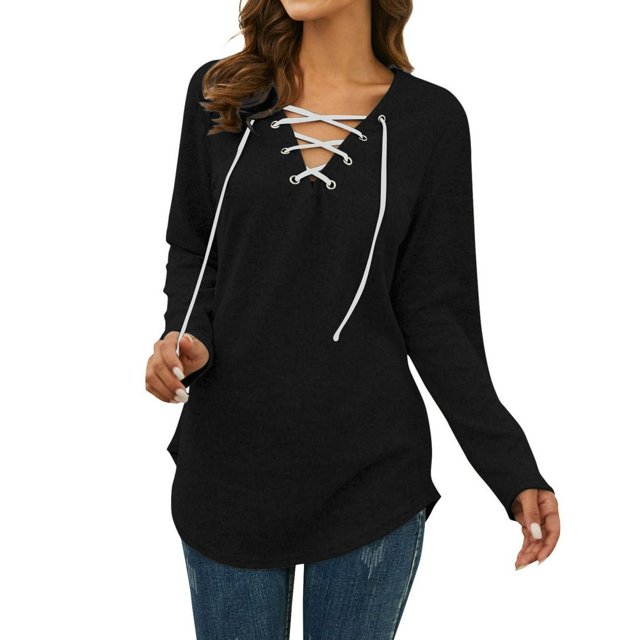Women‘s Solid Color Long Sleeve Printed Top Pink M