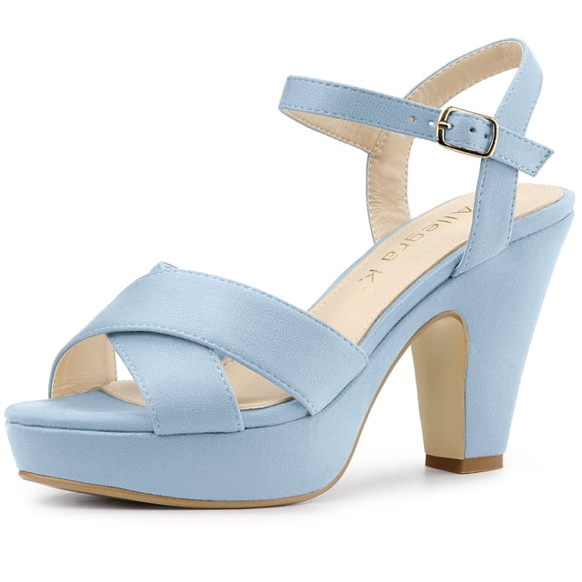 BLISSFUL STEP Women's Strap Platform Chunky Heel Slingback Sandals