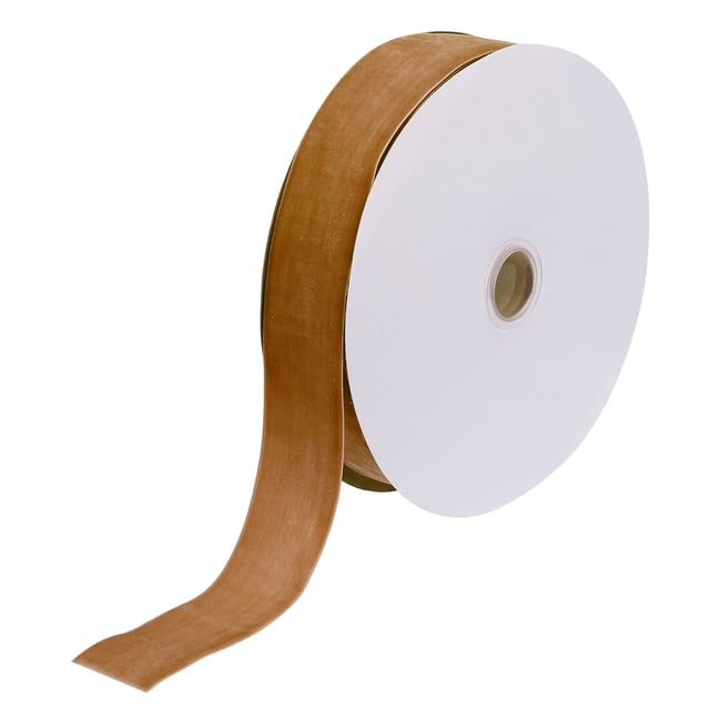 Unique Bargains Velvet Ribbon 1 1/2 Inch x 10 Yard Single Face Spool Silky DIY Crafts Gift Wrapping Bow Decoration Dark Brown