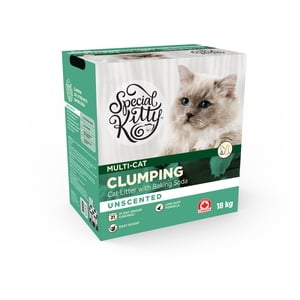Special Kitty Clumping Cat Litter Unscented with Baking Soda 18 kg Box