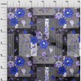 thumbnail image 3 of oneOone Rayon Blue Fabric Asian Floral With Geometrical Texture Craft Projects Decor Fabric Printed By The Yard 56 Inch Wide, 3 of 4