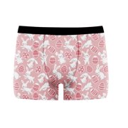 FhsagQ Underwear Breathable Underwear for Men Long Comfortsoft Happy Easter Herren Boxershorts Eier Unterwäsche Bequem Weich Style 4 Men Underwear Pack Briefs 90% Polyester Red XXL