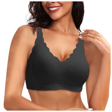 FhsagQ Bra Plus Size Bras for Women Yellow Women Comfort Plus Size Unpadded Lace Underwear Adjustable Breathable Underwire Bra Womens Bras Crotchless Tights Women's Bras Sleep Panties Black XL