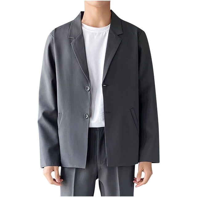 LOVZFMLL Jackets for Men's Solid Color Leather Suit Fashionable No Iron Plus Leather Suit