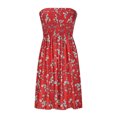 thumbnail image 4 of Pompotops Robe Sans Bretelles à Bande Élastique Style Bohème pour Femme Robes Robe Sans Manches à Imprimé Floral, 4 of 8