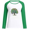 thumbnail image 4 of CEHVOM T-Shirt Décontracté à Manches Longues Imprimé Patchwork de Noël pour Femmes, Col Rond, Liquidation, 4 of 4