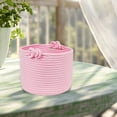 thumbnail image 3 of Round Rope Storage With Handles Decorative Home Organizer For Bedroom Living Room Sturdy Stylish Fabric, 3 of 4