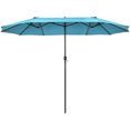 thumbnail image 3 of Patiojoy Parasol de Patio Double Face de 15 Pi, Parasol de Marché Extra-Grand pour l'Extérieur, Turquoise, 3 of 7