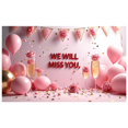 thumbnail image 3 of Pink Themed Glittery Triangle Banner with We Will Miss You Lettering, Party Background Backdrop Decorations, Farewell Party Retirement Party Leaving Party Decor Photo Booth Props, 3 of 4