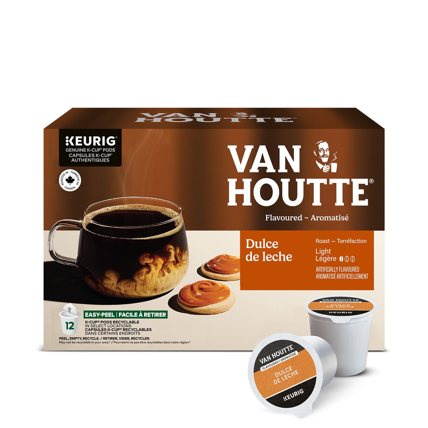 Van Houtte Dulce de Leche, Light Roast, K-Cup Coffee Pods 12 Pods.