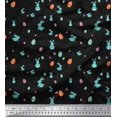 thumbnail image 1 of Soimoi Japan Crepe Satin Fabric Egg & Rabbit Animal Print Fabric by The Yard 42 Inch Wide, 1 of 3