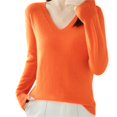 thumbnail image 2 of Kcodviy Women Solid Color Long Womens Plus Size Blouses and Tunics Sleeve Knit Sweater Top Womens Plus Size Blouses Wool Pullover Sweater Base Long Sleeve Tops for Women Casual Sweater for Women, 2 of 3
