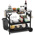 thumbnail image 1 of Gymax 3-Shelf Movable Grill Cart Table Home & Outdoor Multifunctional Stainless Steel, 1 of 10