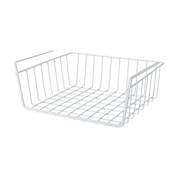 Under-Shelf Metal Storage Basket - Heavy-Duty Iron Organizer for Kitchen Cabinets & Pantry Shelving