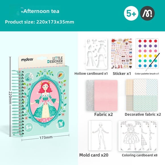 Mideer Livre d'Autocollants de Mode Princesse pour Enfants : Éducatif, Portable et Durable - Mignon Déguisement Amusant pour Petites Filles avec Autocollants Adhésifs de Haute Qualité, Jouet de Voyage Parfait pour le Jeu Créatif et l'Apprentissage