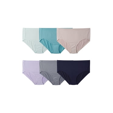 Fruit of the Loom Culottes Respirantes pour Femmes (Régulières et Plus, Culotte Grande Taille-Rayures Rafraîchissantes-Lot de 6 Couleurs Assorties, 10