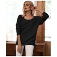 thumbnail image 1 of Chandail en Tricot à Épaules Dénudées à Manches Longues pour Femme, Coupe Ample, Uni, 1 of 6