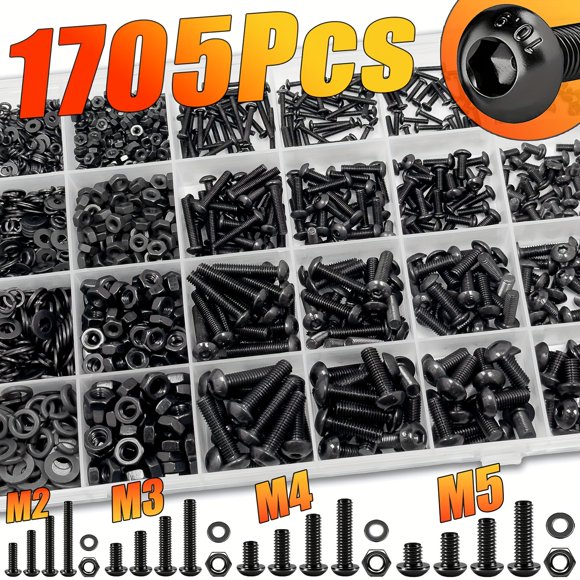 1705-piece hex socket head machine screw set
