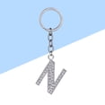 thumbnail image 3 of Simple Stylish Letter Key Chain Metal Rhinestones Key Ring Alphabet Keychain Bag Pendant Charm Birthday Gift (Letter N), 3 of 8