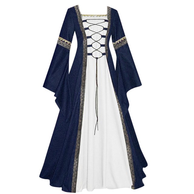 Babysbule Robe pour Femmes Liquidation Robe Vintage Classique Médiévale Longueur au Sol Renaissance Gothique à Manches Longues