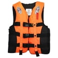 thumbnail image 1 of JARUSITE Orange Camouflage Life Jacket, Size L, Dacron Material, 600g Weight, Includes Whistle (Color Random), 1 of 6