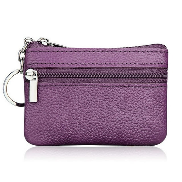 MesaSe ESTONE Soft Men Card Coin Key Holder Zip Genuine Leather Wallet Pouch Bag Purse