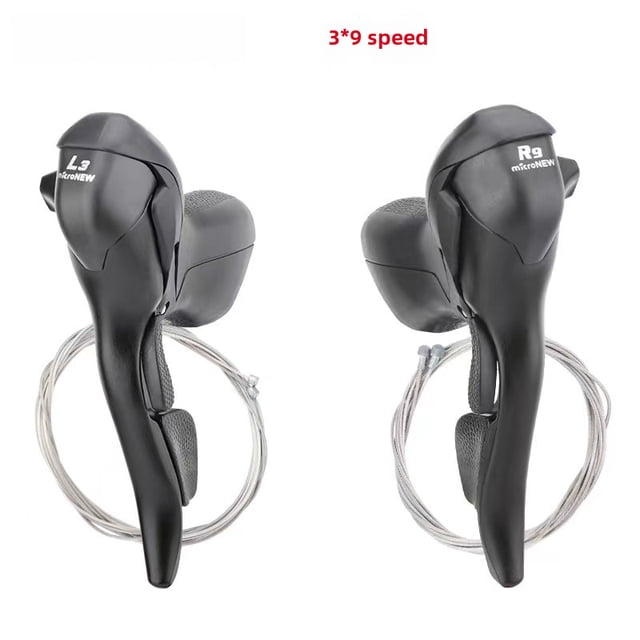 microNEW Ensemble de Levier de Vitesse 3x9 pour Vélo de Route à Double Commande avec Leviers de Frein Intégrés, Changements de Vitesse Précis, Conception Compacte et Durable, Installation Facile, Comprend Leviers Gauche et Droit et Noyau de Câble Gratuit