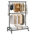 thumbnail image 1 of VEVOR Clothes Rack, Rolling Clothing Garment Rack with Adjustable Crossbar and Side Hooks, 150 lbs Load Capacity, Heavy Duty Carbon Steel Clothing Racks, 1 of 9
