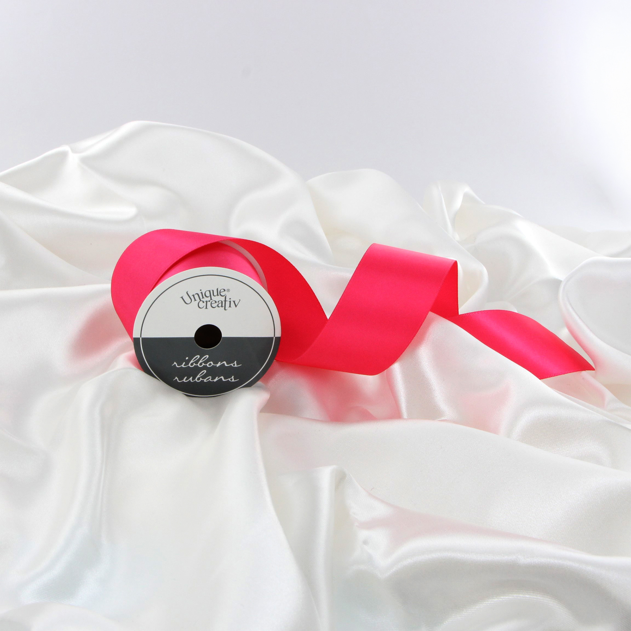 UNIQUE CREATIV, Ribbon, Single Face Satin, Pink, 38mm × 3.6m (1.5" × 12ft)