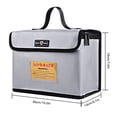 thumbnail image 2 of MesaSe Portable Fireproof Explosionproof Lipo Battery Guard Bag Large Storage Space for Battery Storage and Charging with Double Metal Zipper Case Pouch  260*130*190mm, 2 of 7