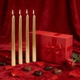 thumbnail image 4 of Red Candles Taper 4Pcs/Box Net Red Restaurant Plating Thread Candle, 25cm Long Pole Candles for Romantic Wedding Decoration, Wax for Candles, 4 of 6