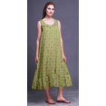 thumbnail image 2 of Bimba Vert Pâle3 Feuilles Florales et Chemises de Nuit en Coton Imprimées pour Femmes Robe Sans Manches Tenue de Nuit Robe Maxi X-Small, 2 of 6