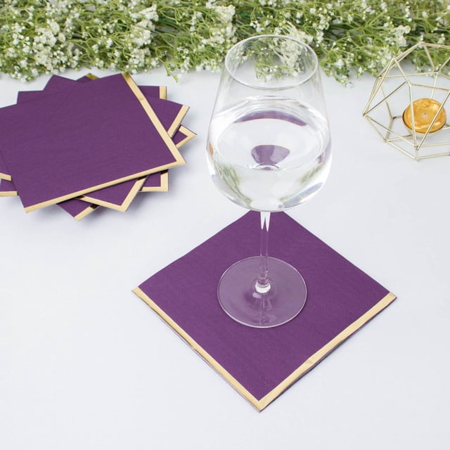 HLONK 50 Pack | 2 Ply Soft Orange Dinner Party Paper Napkins Wedding Reception Cocktail Beverage Napkins
