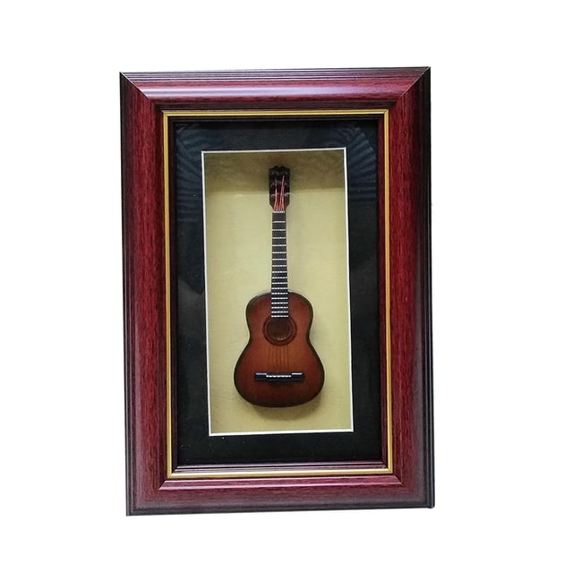 Tachiuwa Photo Frame Musical Instrument Shadow Box Frame Desktop Photo Display Holder for Guitar