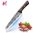 thumbnail image 1 of 7-inch Butcher Knife Forged Boning Knife Sharp Carbon Steel Blade with Three Rivets Wooden Handle Non Stick Kitchen Chef Knife Cutter Camping Knife, 1 of 7