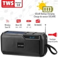 thumbnail image 2 of Escape - Solar Powered Rechargeable Bluetooth Speaker with FM Radio and Flashlight, Black, 2 of 3