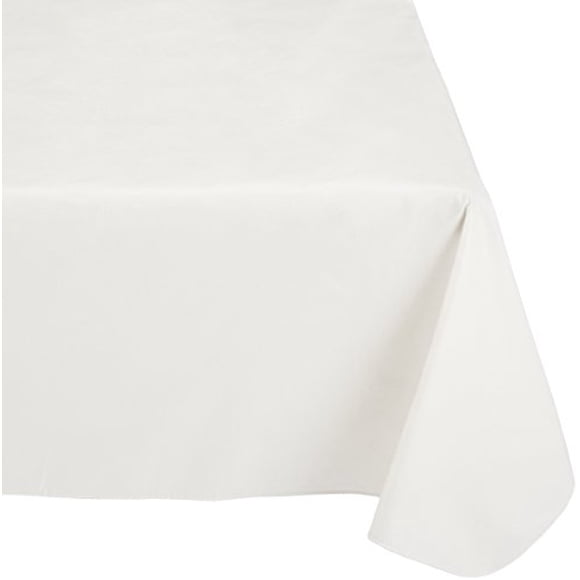 Carnation Home Fashions Vinyl Tablecloth with Polyester Flannel Backing, 52, 90-Inch, Ivory
