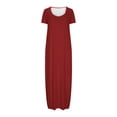 thumbnail image 3 of Cinvoph Robe Maxi Décontractée d'Été pour Femmes Grande Taille, Col Rond, Manches Courtes, Coupe Ample, Robe de Plage pour Vacances, 3 of 5