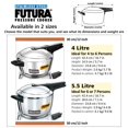 thumbnail image 4 of Futura Stainless Steel Inner Lid Pressure Cooker 4 Liters | Induction Compatible - For 4 To 6 Persons (FSS40), 4 of 4