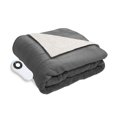 thumbnail image 1 of Serta Couverture Jetée Chauffante Électrique en Sherpa Peluche Perfect Sleeper Gris, 1 of 1