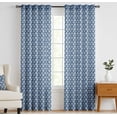 thumbnail image 2 of Vargottam 84 Inch Rod Pocket/Back Tab Cotton Curtains for Windows and Doors- Light Filtering Cotton- Light Filtering Drapes For Doors- Set of 2 Panels, 52"x84"- Monochrome Tropical Print (Blue), 2 of 8
