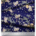 thumbnail image 3 of Soimoi Poly Georgette Fabric Leaves,Moth & Magnolia Floral Decor Fabric Printed Yard 42 Inch Wide, 3 of 3