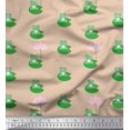 thumbnail image 1 of Soimoi Rayon Fabric Lotus & Frog Kids Fabric Prints by Yard 42 Inch Wide, 1 of 3
